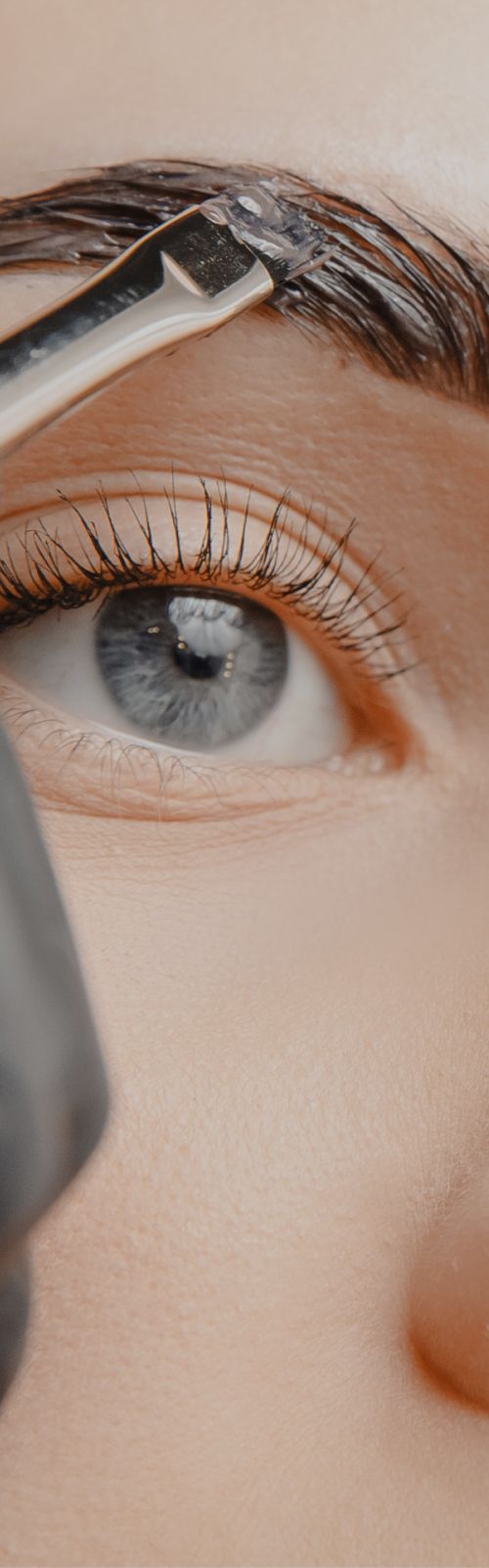 close up of eye brow tinting